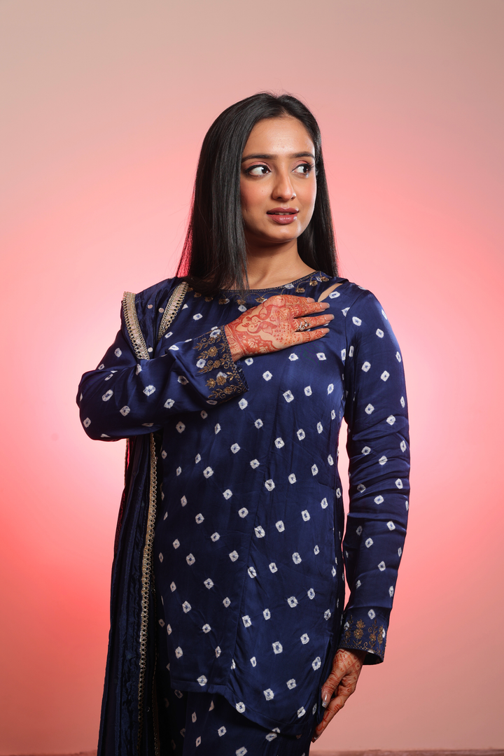 Bandhni Suit with Embroidery