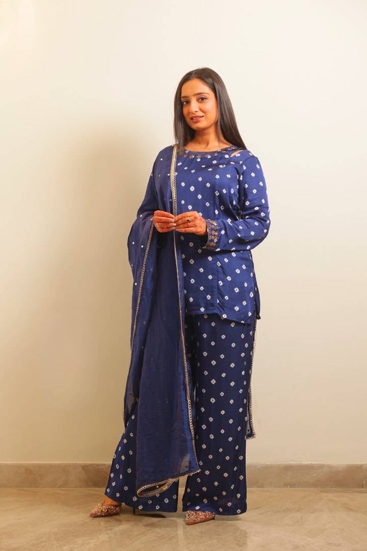 Bandhni Suit with Embroidery